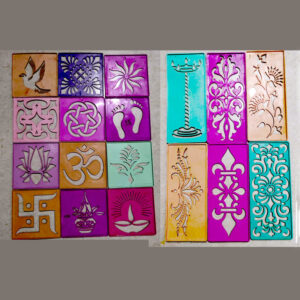 Craftam Different Design Rangoli Making Stencils for Floor Decoration ( Set of 18) Rangoli Stencil