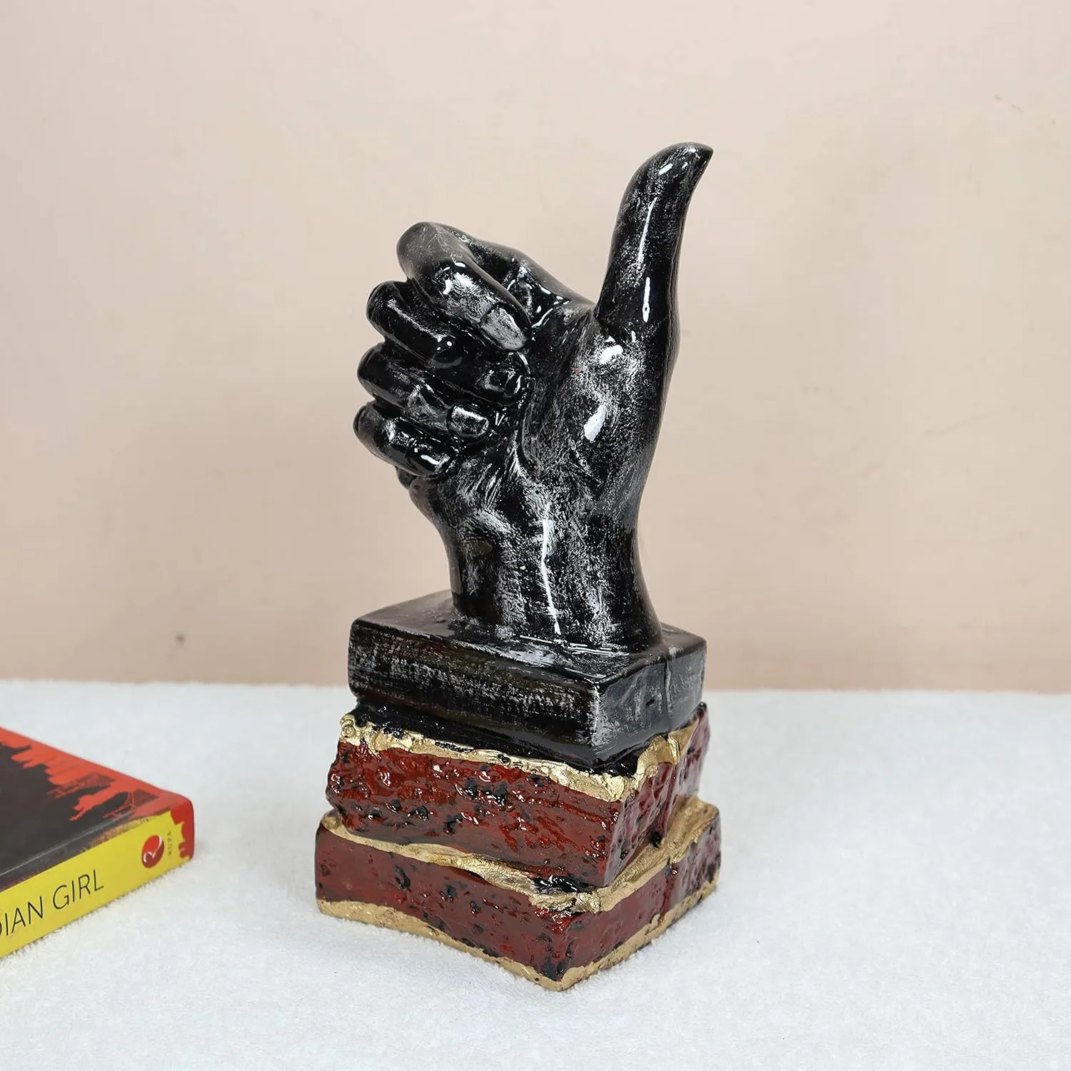 Home Decor Showpiece for living room- for Home Decor (Black Silver Glossy Finished, 9X7X21 cm) - Image 3