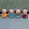 Craftam Polyresin Set of 4 Monk Buddha Statues Showpiece for Car Dashboard, Home Decoration (Multicolor)