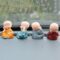 Craftam Polyresin Set of 4 Monk Buddha Statues Showpiece for Car Dashboard, Home Decoration (Multicolor)