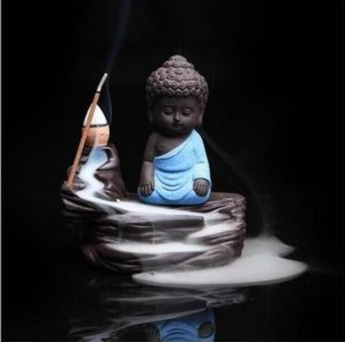 Buddha Fountain Cone Incense Holder with 10 Scented Cone Incense