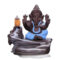 Ganesha Smoke Fountain Backflow Waterfall Cone Incense Holder Showpiece Statue with 10 Back Flow Incense Cone (Blue)
