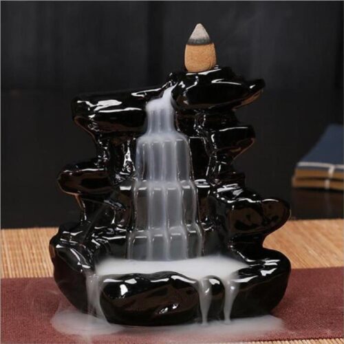 Smoke Backflow Fountain Cone Incense Holder  with Free 20 Back Flow Incense Cones