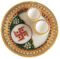 Rajasthani Handicrafts  Marble Pooja Thali Set with Roli Rice Pack ( Size 6×6 Inch )