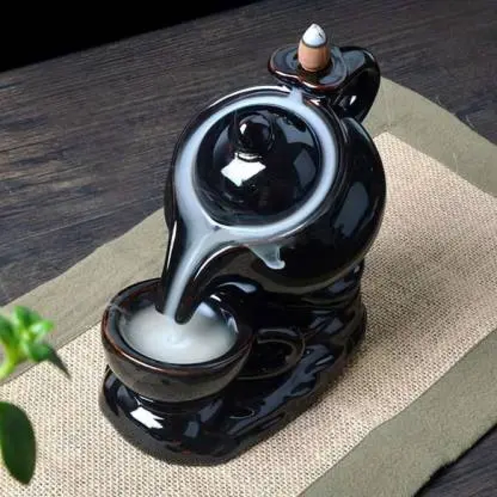 Smoke Backflow Incense Holder with 10 Incense Cone