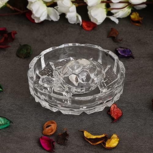 Crystal Turtle Tortoise with Plate for Feng Shui and Vastu Best Gift for Career and Good Luck