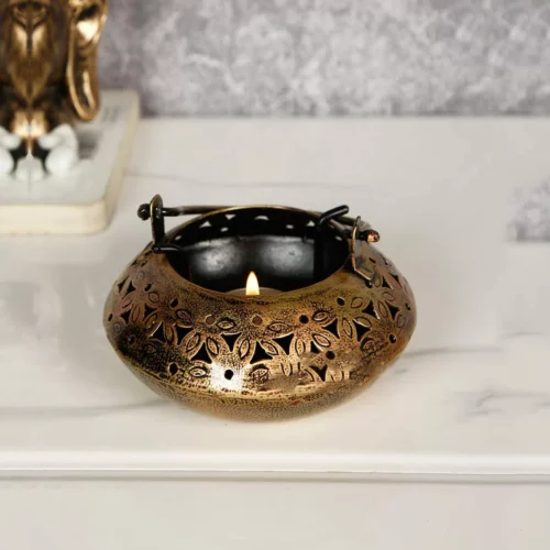 Iron Tea Light Candle Holder Incense Burner Holder with Tea Light Candle