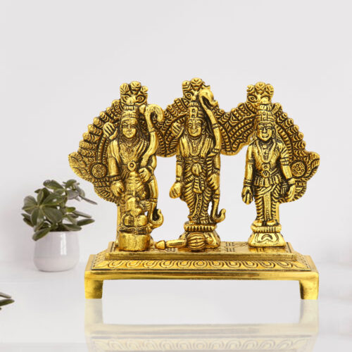 White Metal Shri Ram Darbar with Hanuman Ji for Home Temple and Gifts