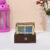 Gems Stone and Wooden Brass Patti Standing Tea Coasters for hot pots Home Kitchen Dining Table, Office (4 Tea Coasters, 1 Holder Set)