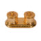 Metal Double Dabi Shape Chandan Roli Haldi Kumkum Chawal Box