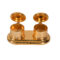 Metal Double Dabi Shape Chandan Roli Haldi Kumkum Chawal Box