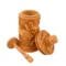 Wooden Antique Design Cigarette Case Holder Stand Storage Box (14x7x7 cm, Natural Wooden Color)
