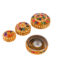 Craftam Decorative Handicraft Golden Jewelry Dabbi Vanity Box Sindoor Dabbi (3 Pcs Set of Small, Medium, Big)