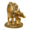 Craftam Big Size, Large Elegant Kamdhenu Cow and Calf Oxidized Metal Statue (Size LWH : 20X13X16 cm Weight 800 Gram)