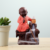 Buddha Smoke Backflow Fountain Cone Incense Holder Decorative Showpiece with Free 10 Smoke Backflow Scented Cones Incense (Orange)