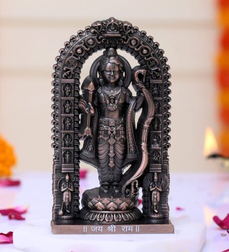 Metal Shree Ram Lalla Murti in Ayodhya Mandir Ramlalla Temple Idol Ram Lalla Statue for Pooja Home Decor (Hight : 4.5 Inch, COPPER)